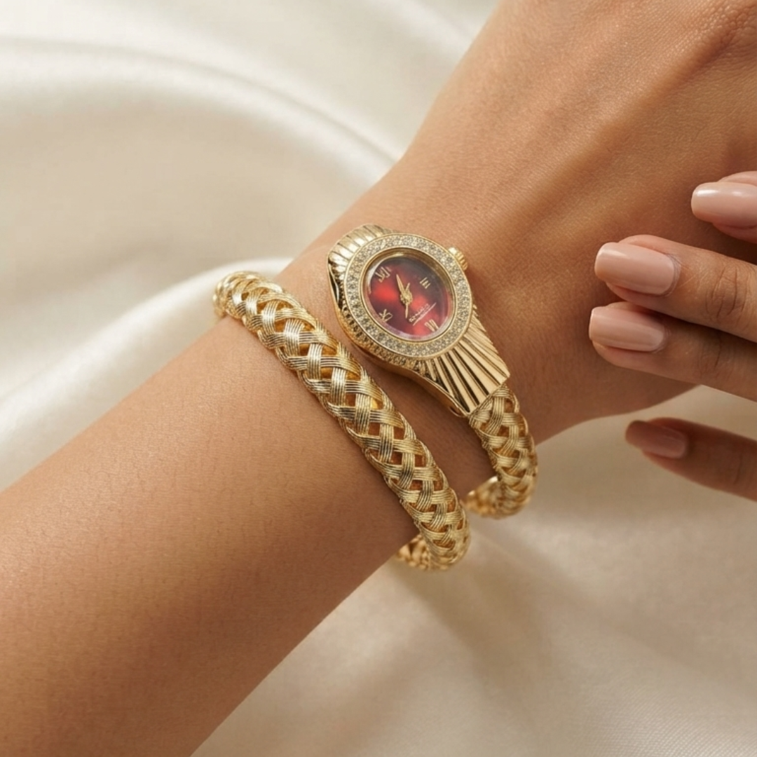 Regal Weave Gold Bracelet Watch