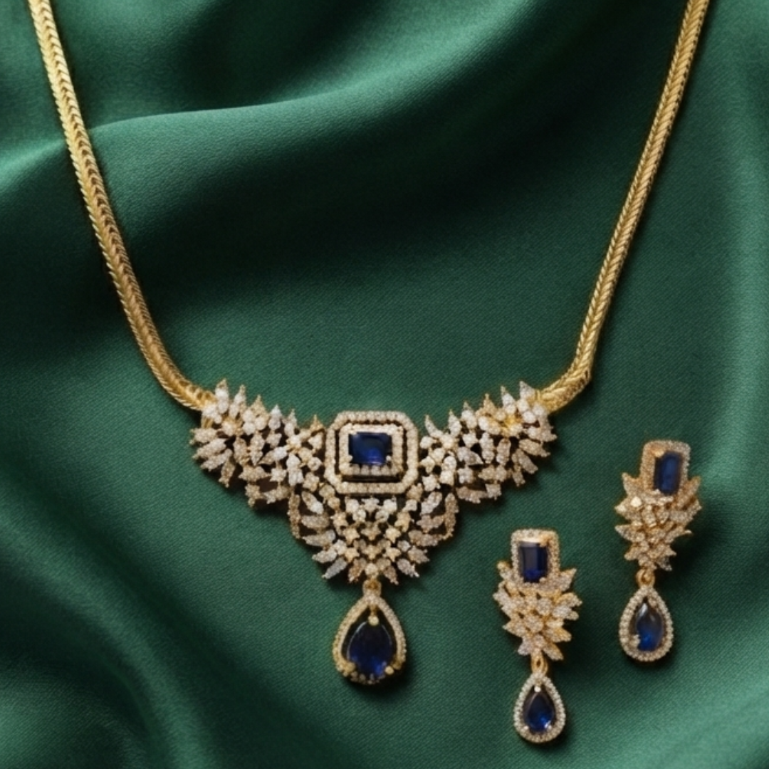 Midnight Sapphire Victorian Necklace Set