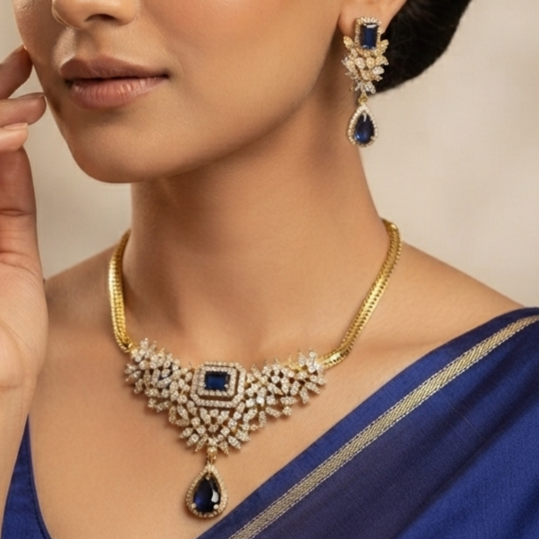 Midnight Sapphire Victorian Necklace Set