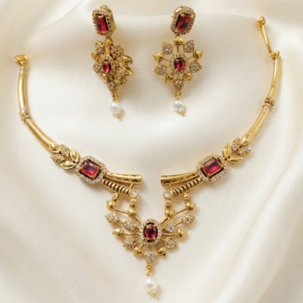 Crimson Empress Victorian Necklace Set