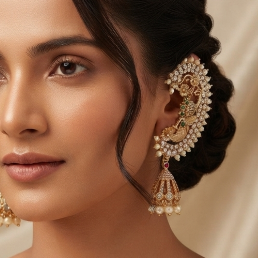 Royal Peacock Ear Cuff Jhumka